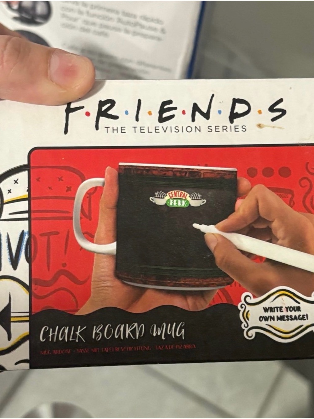 FRIENDS Chalkboard Style Coffee Mug - Black with White Handle